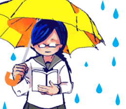 Serious high school girl sticker #11792831