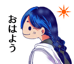 Serious high school girl sticker #11792832