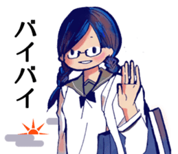 Serious high school girl sticker #11792833