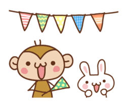 SARUO and USAMI Cute action collection sticker #11795446