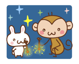 SARUO and USAMI Cute action collection sticker #11795450