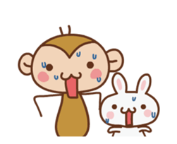 SARUO and USAMI Cute action collection sticker #11795455