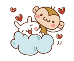 SARUO and USAMI Cute action collection sticker #11795461