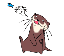 Oriental small-clawed otter sticker sticker #11799317