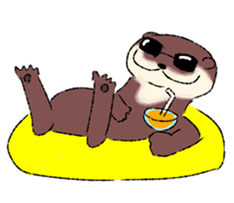 Oriental small-clawed otter sticker sticker #11799321