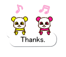 colorful panda message3 (english ver) sticker #11799530