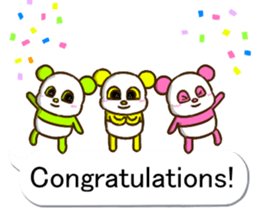 colorful panda message3 (english ver) sticker #11799537