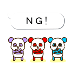 colorful panda message3 (english ver) sticker #11799541