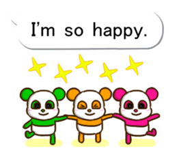 colorful panda message3 (english ver) sticker #11799543