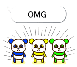 colorful panda message3 (english ver) sticker #11799550