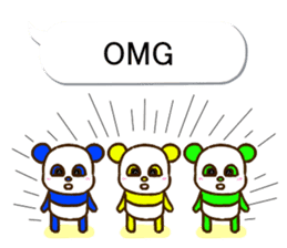 colorful panda message3 (english ver) sticker #11799550