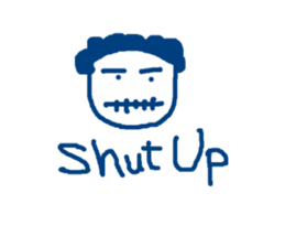 blue bored man sticker #11802840