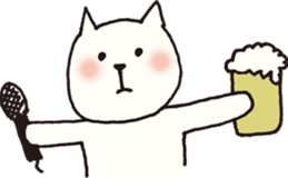 Cute poker-faced cat sticker #11802899