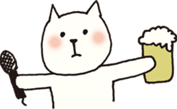 Cute poker-faced cat sticker #11802899