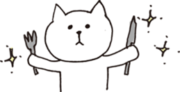 Cute poker-faced cat sticker #11802900