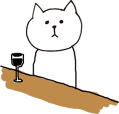 Cute poker-faced cat sticker #11802902