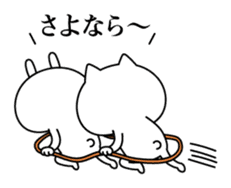 Rabbit VS cat, expression is too rich sticker #11804065