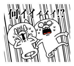 Rabbit VS cat, expression is too rich sticker #11804069