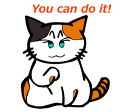 The green eyed calico cat Mocha English sticker #11804173