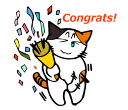 The green eyed calico cat Mocha English sticker #11804175