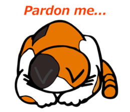 The green eyed calico cat Mocha English sticker #11804177