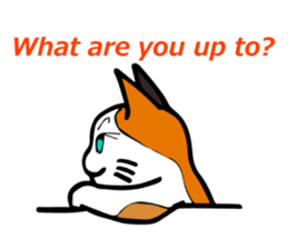 The green eyed calico cat Mocha English sticker #11804182