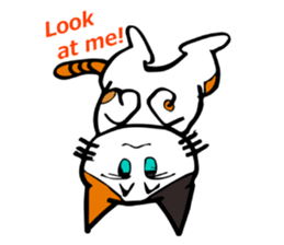 The green eyed calico cat Mocha English sticker #11804183