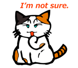 The green eyed calico cat Mocha English sticker #11804184