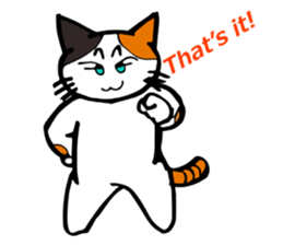 The green eyed calico cat Mocha English sticker #11804188