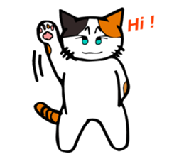 The green eyed calico cat Mocha English sticker #11804190