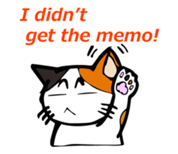 The green eyed calico cat Mocha English sticker #11804196