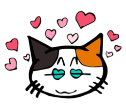 The green eyed calico cat Mocha English sticker #11804203