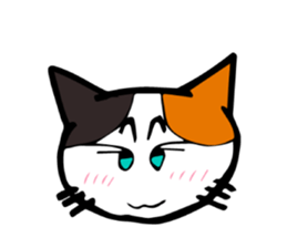 The green eyed calico cat Mocha English sticker #11804205