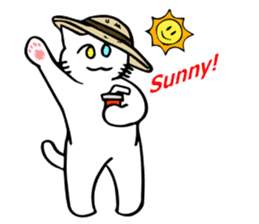 The odd-eyed white cat Alice English sticker #11804728
