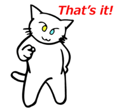 The odd-eyed white cat Alice English sticker #11804733