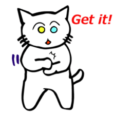 The odd-eyed white cat Alice English sticker #11804734