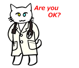 The odd-eyed white cat Alice English sticker #11804741