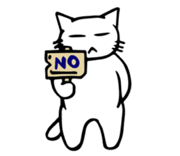 The odd-eyed white cat Alice English sticker #11804743