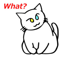 The odd-eyed white cat Alice English sticker #11804745