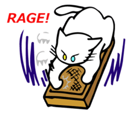 The odd-eyed white cat Alice English sticker #11804749