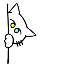 The odd-eyed white cat Alice English sticker #11804753