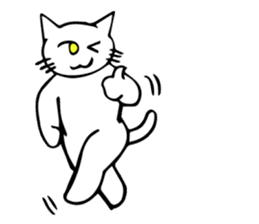 The odd-eyed white cat Alice English sticker #11804754