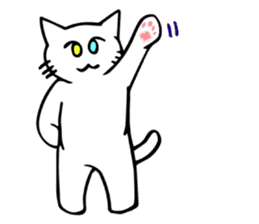The odd-eyed white cat Alice English sticker #11804755