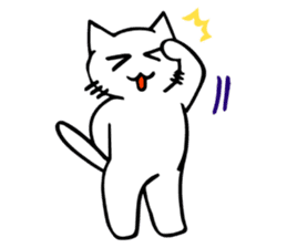 The odd-eyed white cat Alice English sticker #11804756