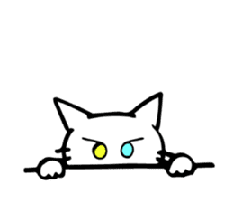 The odd-eyed white cat Alice English sticker #11804759