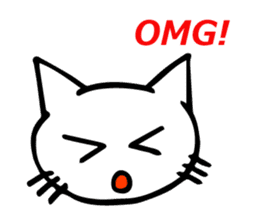 The odd-eyed white cat Alice English sticker #11804763