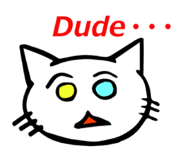 The odd-eyed white cat Alice English sticker #11804765