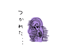 She looks tired out. sticker #11808374