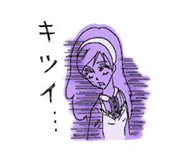 She looks tired out. sticker #11808375