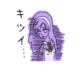 She looks tired out. sticker #11808375